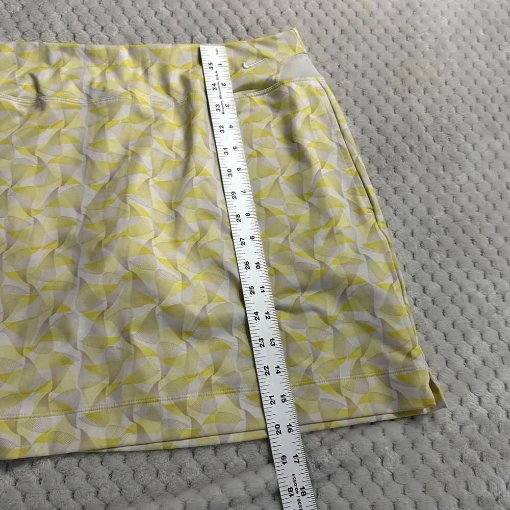 Nike Golf Skort Women's X-Small Yellow White‎ Pockets Short Elastic Waist